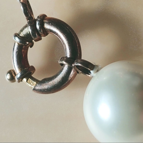 High End Vintage Faux Pearl 925 Necklace - Picture 4 of 5
